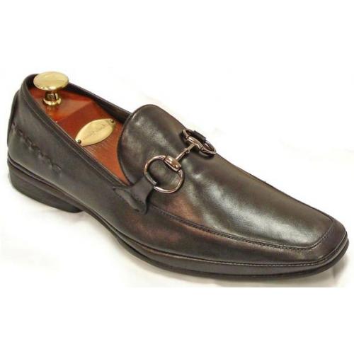 Fiesso Black Genuine Leather Loafer Shoes With Bracelet FI1074